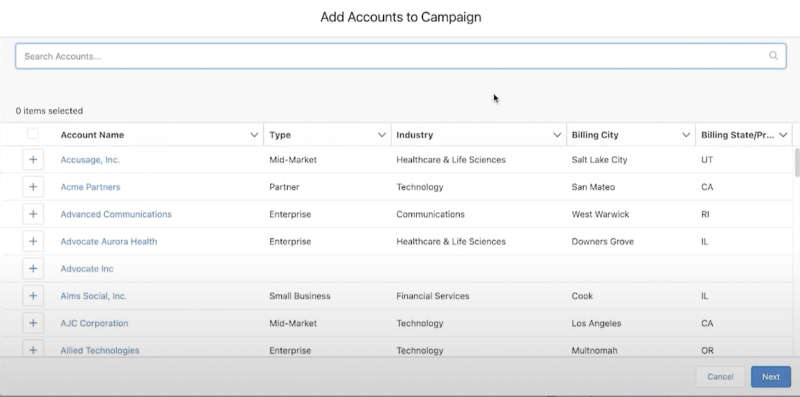 Accounts as Campaign Members